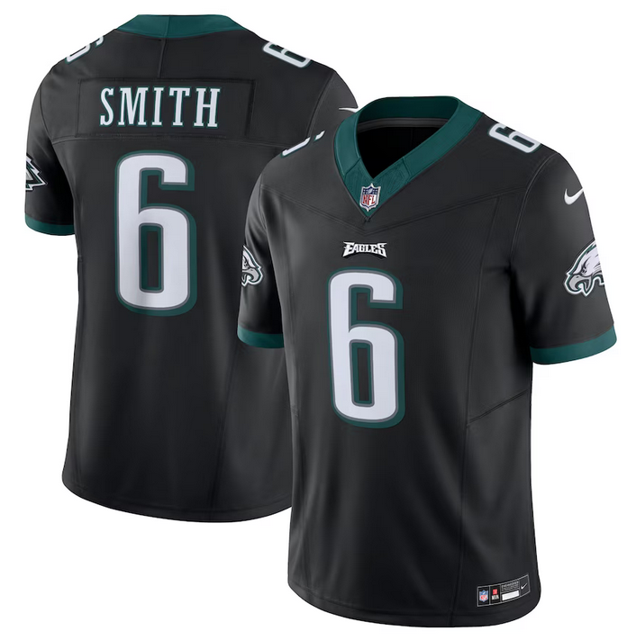 Men's Philadelphia Eagles #6 DeVonta Smith Black 2023 F.U.S.E. Vapor Untouchable Limited Stitched Football Jersey